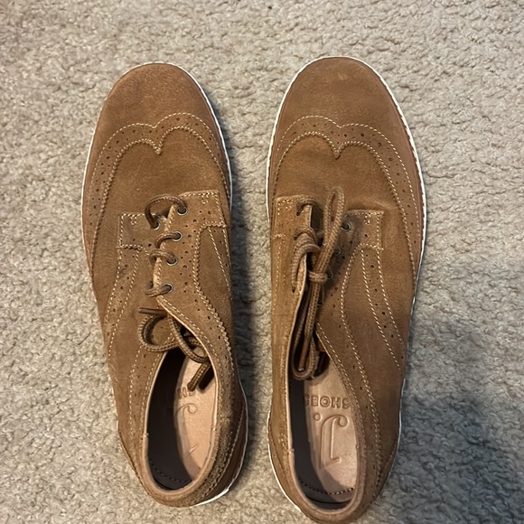 Men’s 9.5 J. shoe Novello Suede Men wingtip low tops color: Dachshund - Picture 6 of 9